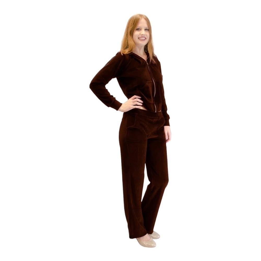 blashe brown velour two piece set (C1)